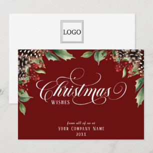Tarjeta Festiva Logo de Script Navidades Business