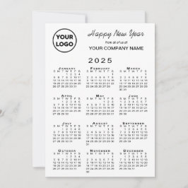 Tarjeta Festiva Logo del Calendario 2025 Black White Gingham