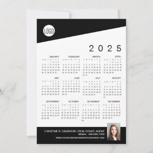 Tarjeta Festiva Logo del Calendario 2025 Foto del agente inmobilia