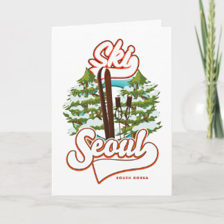 Tarjeta Festiva Logo del Ski Sur de Seúl