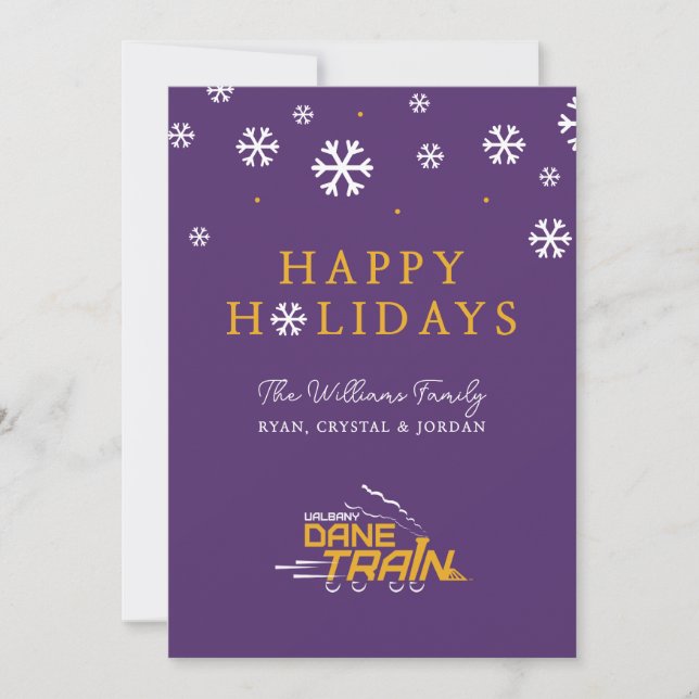 Tarjeta Festiva Logo del Tren de Dane de la UAlbany (Anverso)