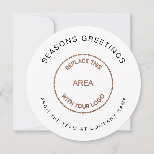 Tarjeta Festiva Logotipo comercial Circular sobre Navidades empres (Anverso)