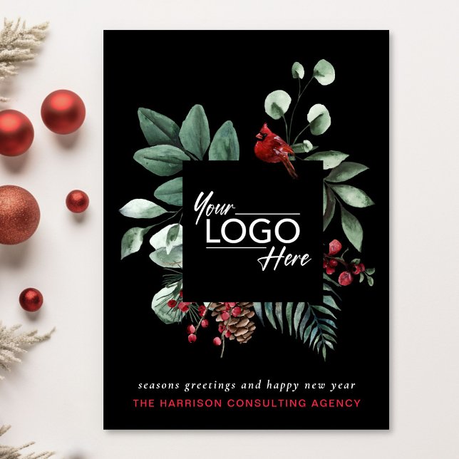 Tarjeta Festiva Logotipo comercial Código QR Navidades del cardena (Spread the joy of the season and strengthen business relationships with our elegant holiday card)
