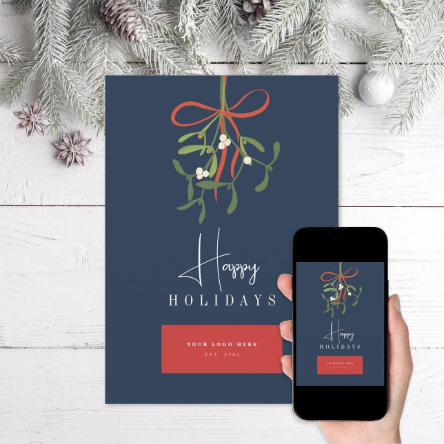 Tarjeta Festiva Logotipo comercial de Mistletoe Personalizado (Subido por el creador)