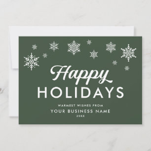 Tarjeta Festiva Logotipo corporativo de copo de nieve esmeralda Fe