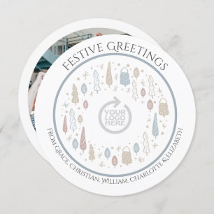 Tarjeta Festiva Logotipo corporativo personalizado de los navidade