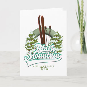 Tarjeta Festiva logotipo de Black Mountain New Hampshire Ski.