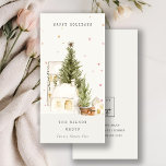 Tarjeta Festiva Logotipo de Casas de Árbol de Nieve Blanca Tempora<br><div class="desc">Si necesitas más personalización,  por favor,  no dudes en enviarme un mensaje a yellowfebstudio@gmail.com.</div>