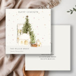 Tarjeta Festiva Logotipo de Casas de Árbol de Nieve Blanca Tempora<br><div class="desc">Si necesitas más personalización,  por favor,  no dudes en enviarme un mensaje a yellowfebstudio@gmail.com.</div>