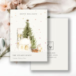 Tarjeta Festiva Logotipo de Casas de Árbol de Nieve Blanca Tempora<br><div class="desc">Si necesitas más personalización,  por favor,  no dudes en enviarme un mensaje a yellowfebstudio@gmail.com.</div>