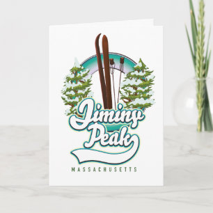Tarjeta Festiva logotipo de esquí de jiminy pico massachusetts