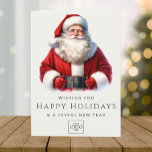 Tarjeta Festiva Logotipo de la compañía Navidades Personalizados e<br><div class="desc">Envíe sus cálidos deseos de vacaciones con estilo con la tarjeta de vacaciones profesional de Navidades Personalizados elegantes con el logotipo de la compañía. Diseñada para las empresas que buscan crear una impresión duradera, esta tarjeta le permite presentar su logotipo de negocios frente y centro, lo que lo convierte en...</div>