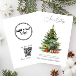 Tarjeta Festiva Logotipo de la empresa Código QR Temporadas Greeti