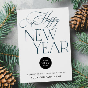 Tarjeta Festiva Logotipo de negocio de Modern Happy New Year corpo