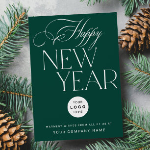 Tarjeta Festiva Logotipo de negocio de Modern Happy New Year corpo