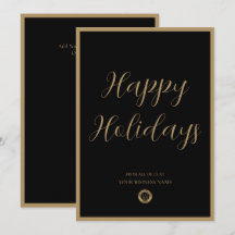 Logotipo de negocio Felices Fiestas Elegante Negro