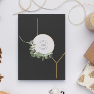 Tarjeta Festiva Logotipo de negocio Felices vacaciones Sin foto Al