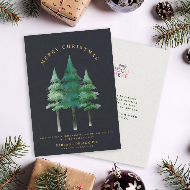 Tarjeta Festiva Logotipo de negocio moderno Festividad del Árbol d (Subido por el creador)