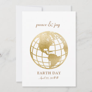 Tarjeta Festiva Logotipo de Paz y Alegría Salva Nuestro Planeta Dí