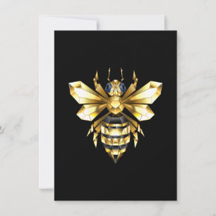 Tarjeta Festiva Logotipo de Relieve metalizado dorado falso poligo