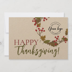 Tarjeta Festiva Logotipo de Rustic Happy Thankending