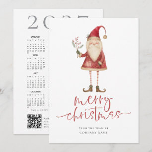Tarjeta Festiva logotipo de Santa Company Calendario 2027 Feliz Na