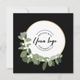 Tarjeta Festiva Logotipo del Personalizado Holiday Corporate Green