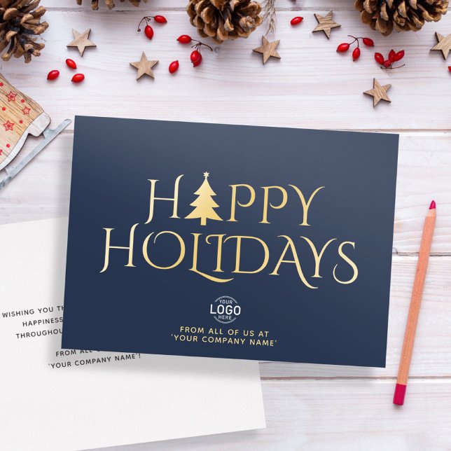 Tarjeta Festiva Logotipo personalizado Elegante Navidades sencillo (Subido por el creador)
