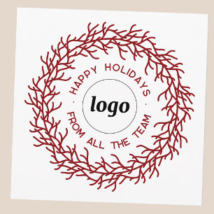 Tarjeta Festiva Logotipo Simple Con Texto Promocional Empresarial