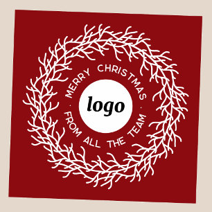 Tarjeta Festiva Logotipo Simple Con Texto Promocional Empresarial