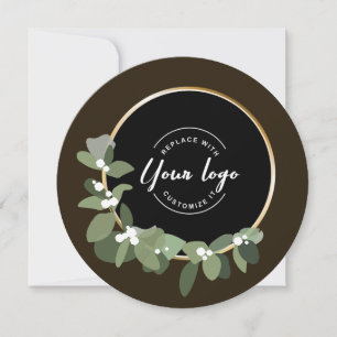 Tarjeta Festiva Logotipo XMAS del Personalizado de la corona verde