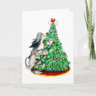 Tarjeta Festiva Logro de objetivos de hound afgano dominó Crema az