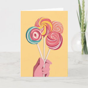 Tarjeta Festiva Lollipop Bouquet Sweetest Day