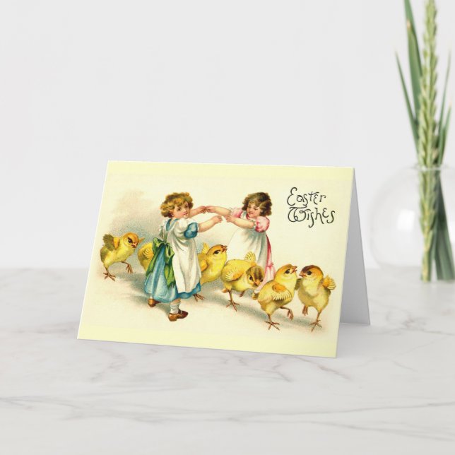 Tarjeta Festiva London Bridge Happy Easter Cute Vintage (Anverso)