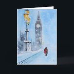 Tarjeta Festiva Londres en la nieve<br><div class="desc">De una pintura al óleo original</div>