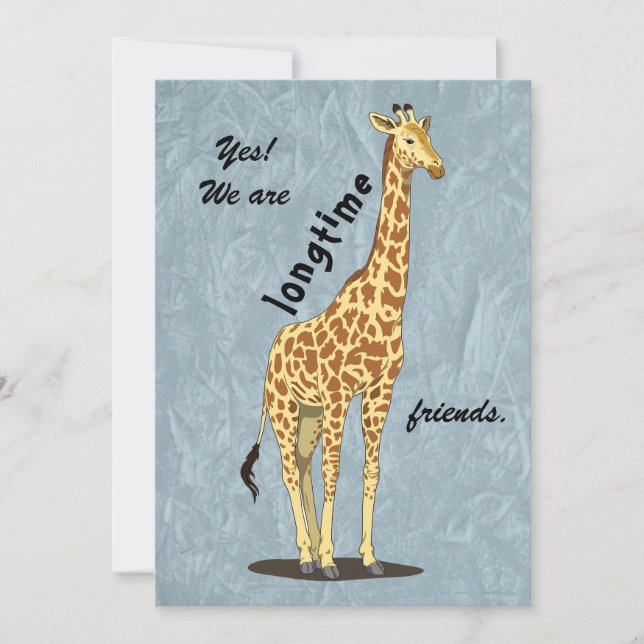 Tarjeta Festiva Longtime friends - with Giraffe image (Anverso)