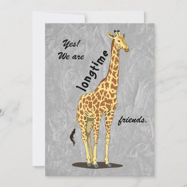 Tarjeta Festiva Longtime friends - with Giraffe image (Anverso)