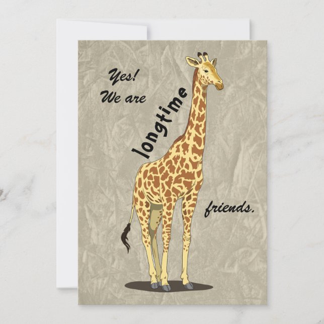 Tarjeta Festiva Longtime friends - with Giraffe image (Anverso)