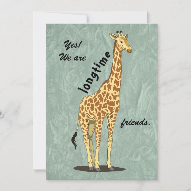 Tarjeta Festiva Longtime friends - with Giraffe image (Anverso)