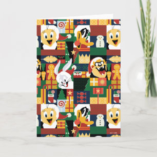 Tarjeta Festiva LOONEY TUNES™ Patrón de bloque de vacaciones
