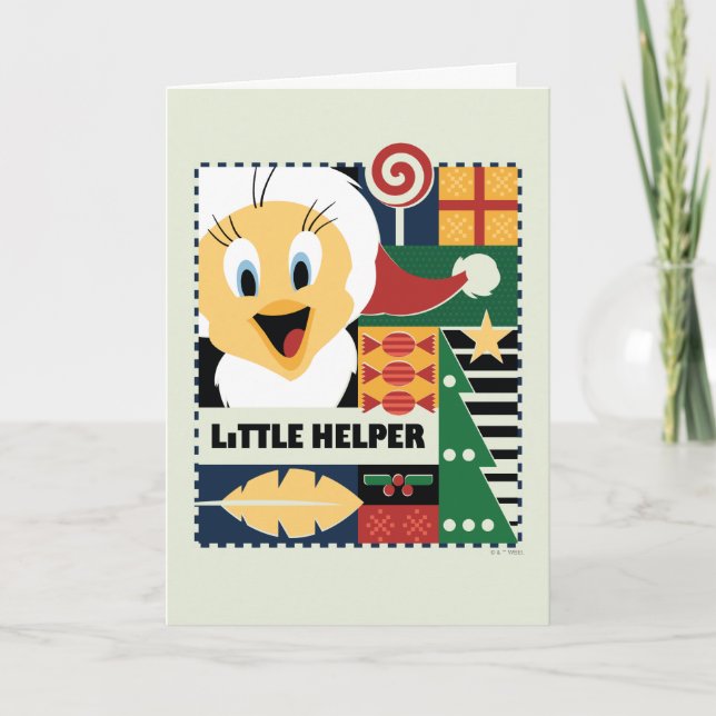 Tarjeta Festiva LOONEY TUNES™ TWEETY™ Pequeño Ayudante (Anverso)