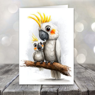Tarjeta Festiva Loro Cacatúa Día del Padre