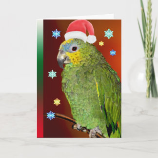 Tarjeta Festiva Loro Papá Noel del Amazonas