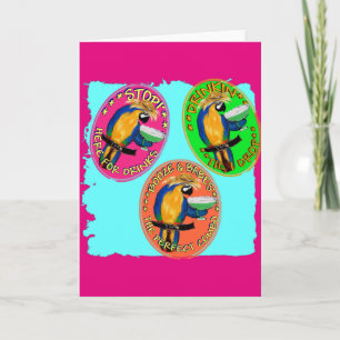 TARJETA FESTIVA LOROS BORRACHOS