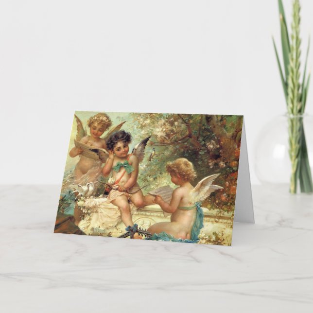 Tarjeta Festiva Los 3 ángeles de Zatzka (Anverso)