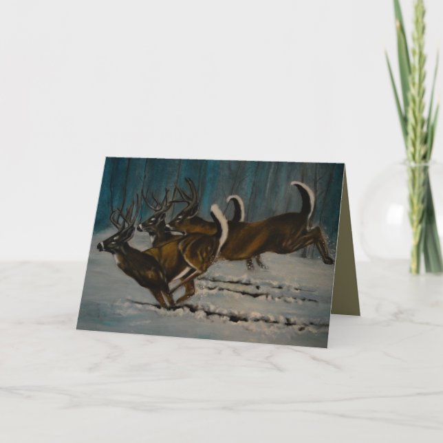 Tarjeta Festiva Los 3 ciervos (Anverso)