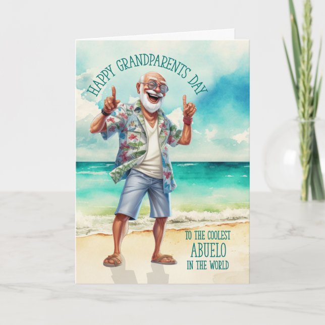 Tarjeta Festiva Los abuelos de ABUELO viven como el abuelo solo co (Anverso)