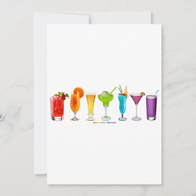 Tarjeta Festiva Los aclamados cócteles de alcohol de SlipperyJoe g (Anverso)