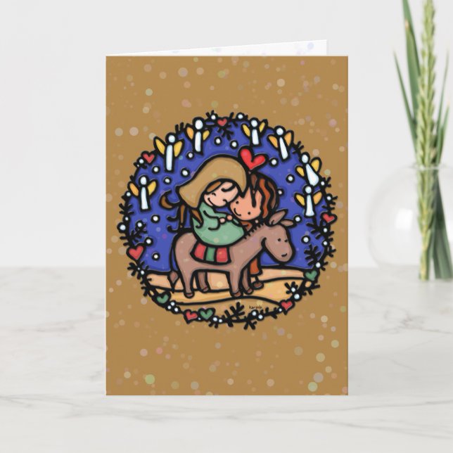 Tarjeta Festiva Los ángeles cantaron en Su nacimiento. Jesús. (Anverso)
