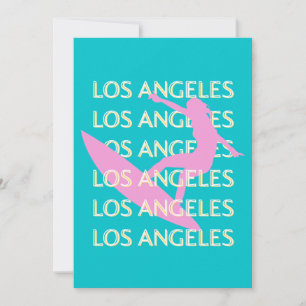 Tarjeta Festiva Los Angeles Travel Art, California, Surf Lovers
